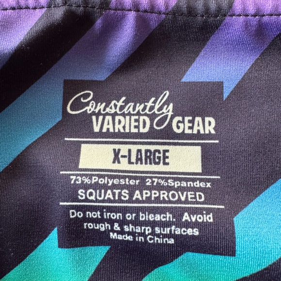 Constantly Varied Gear rainbow Striped Leggings athletic pants XL - Picture 9 of 9